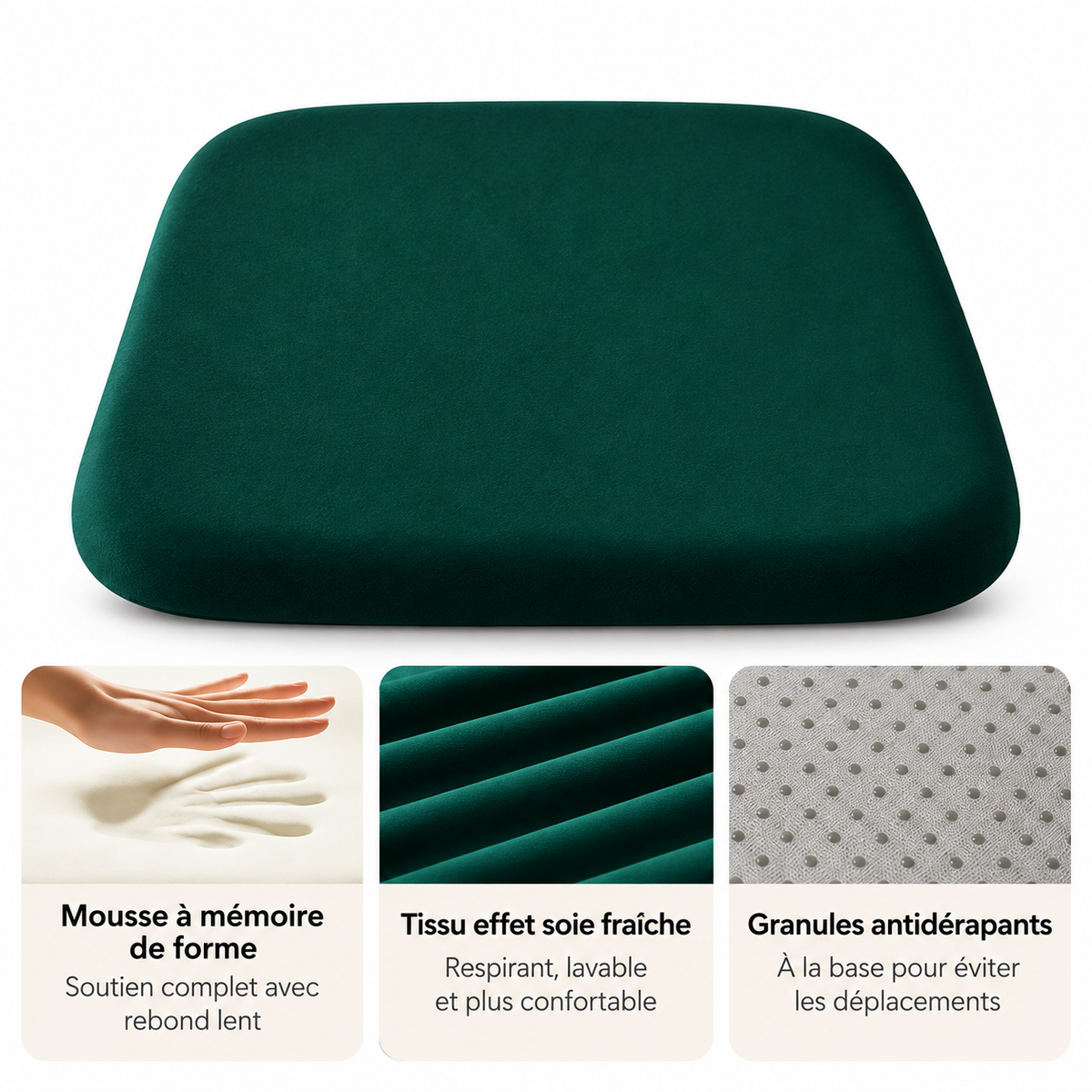 Ergonomic cushion with memory foam