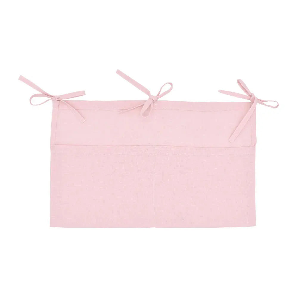 Sac de rangement suspendu en lin naturel pour lit bébé