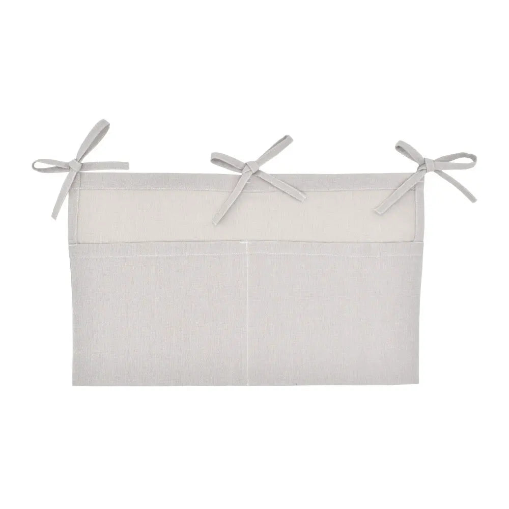 Sac de rangement suspendu en lin naturel pour lit bébé