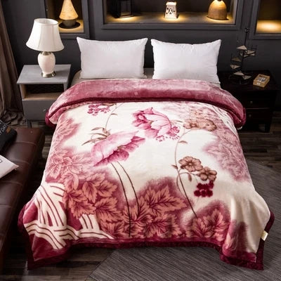 Double Layer Faux Fur Warm Blanket