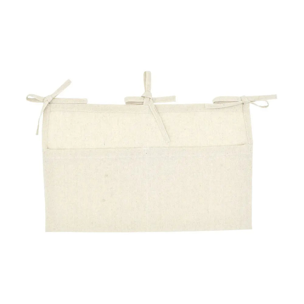 Sac de rangement suspendu en lin naturel pour lit bébé