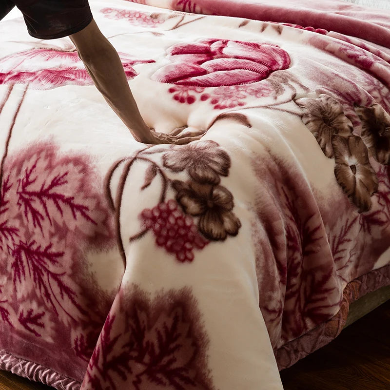 Double Layer Faux Fur Warm Blanket