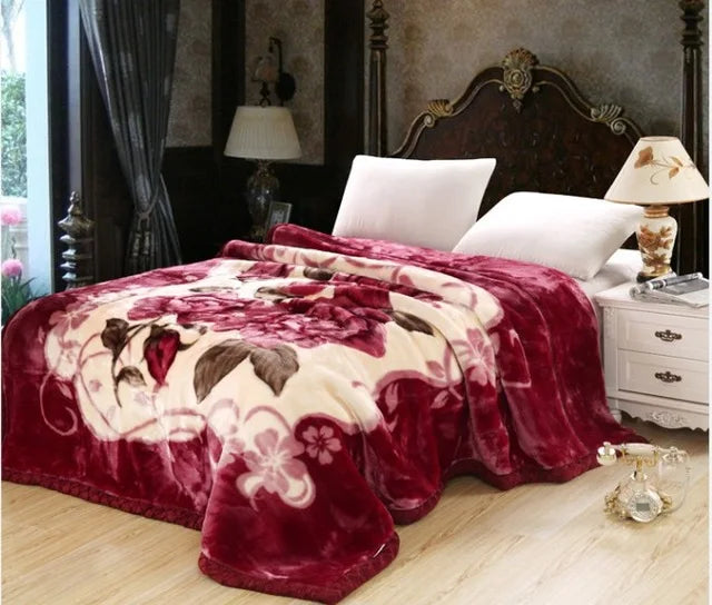 Double Layer Faux Fur Warm Blanket