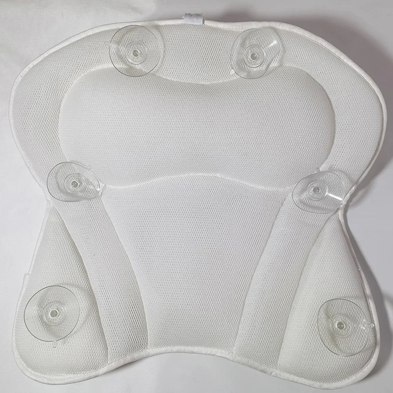 Breathable bathtub cushion with suction cups