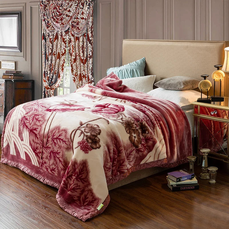 Double Layer Faux Fur Warm Blanket