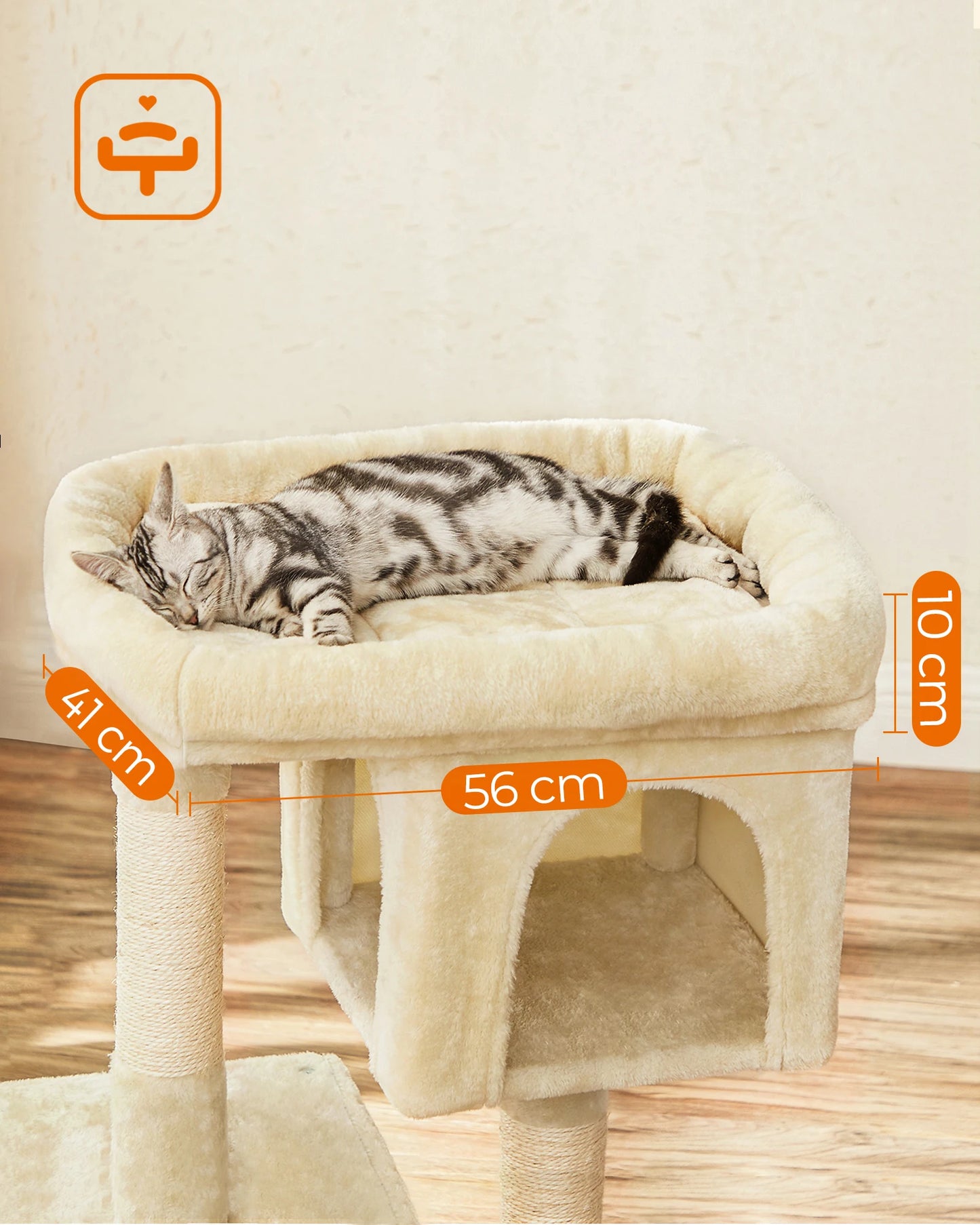 Arbre à Chat – Double niche, griffoir et plateforme douillette