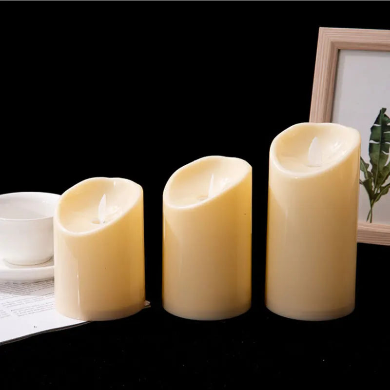 Lot de 3 bougies LED à flamme mouvante – Ambiance chaleureuse
