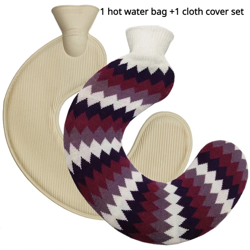 U-shaped hot water bottle for neck and shoulders