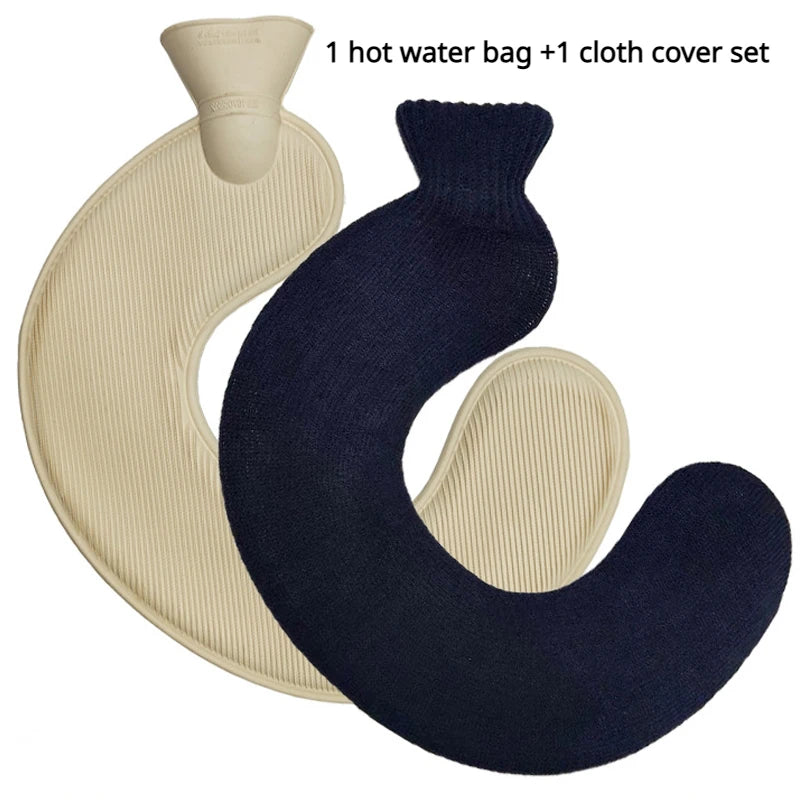 U-shaped hot water bottle for neck and shoulders