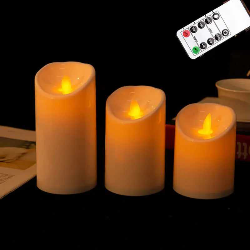 Lot de 3 bougies LED à flamme mouvante – Ambiance chaleureuse