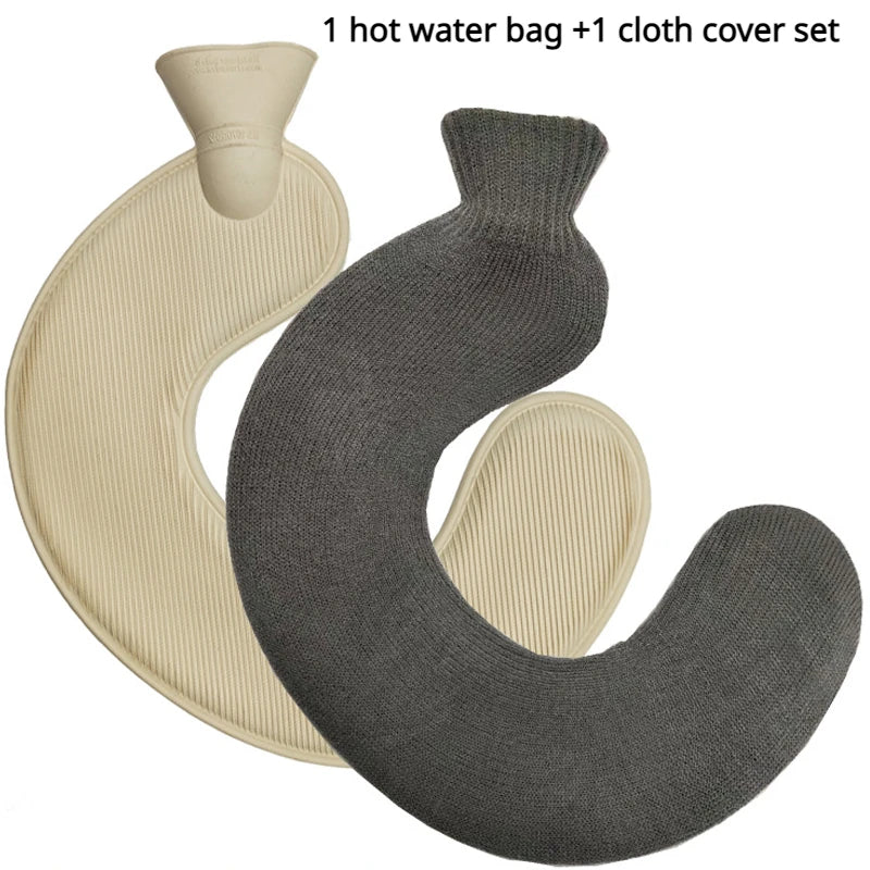 U-shaped hot water bottle for neck and shoulders