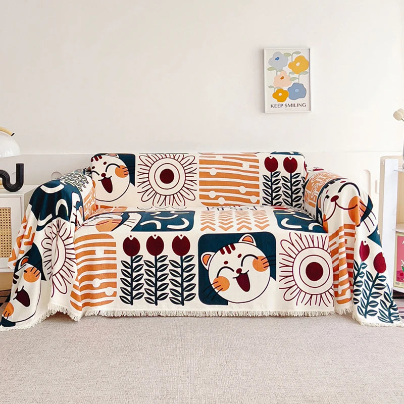 Sofa throw with patterns