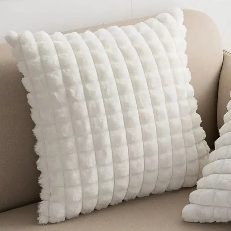 Faux rabbit fur cushion cover for sofa