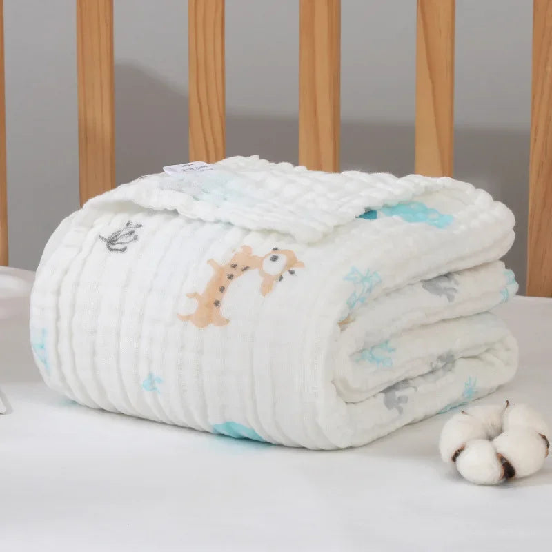 Couverture lange bébé 100% coton 6 couches, douce et respirante