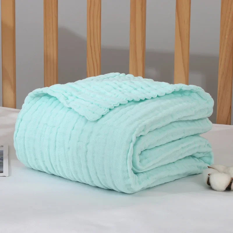 Couverture lange bébé 100% coton 6 couches, douce et respirante