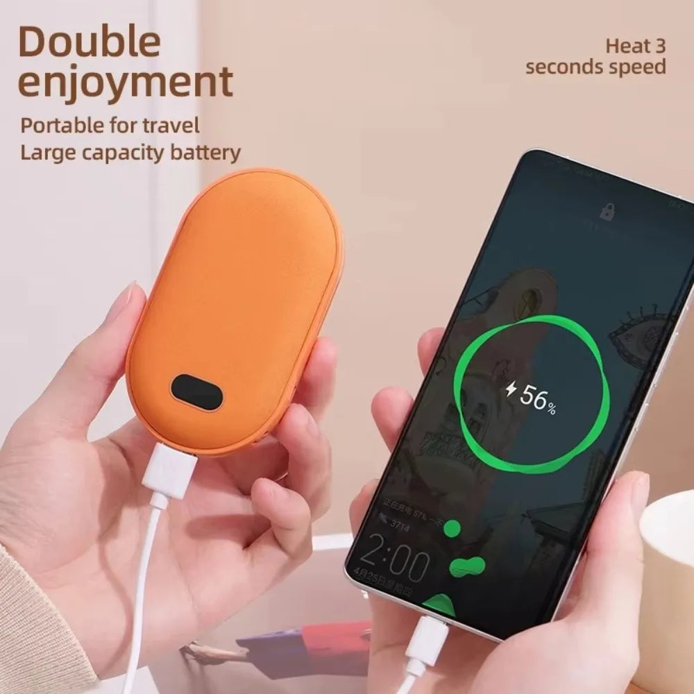 2-in-1 USB Hand Warmer with Built-in Power Bank and Fast Heat