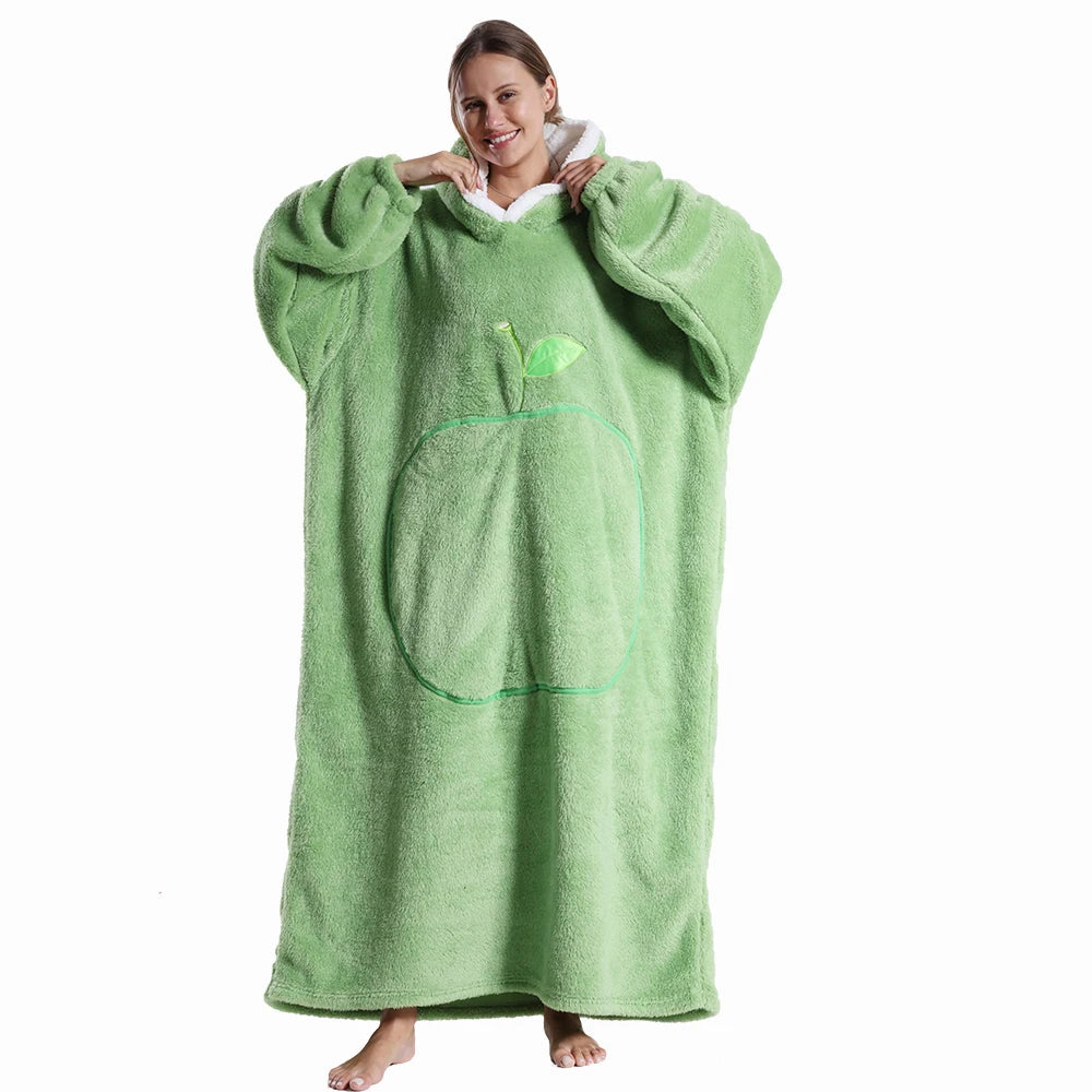 Giant blanket with sleeves and hood