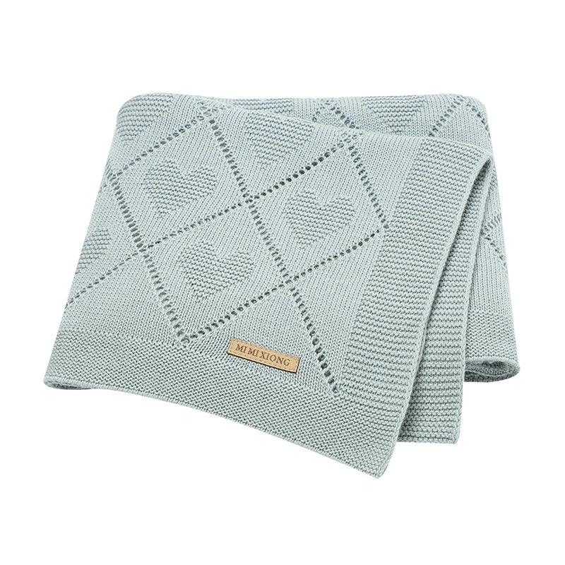 Couverture tricotée en coton pour bébé, douce et respirante