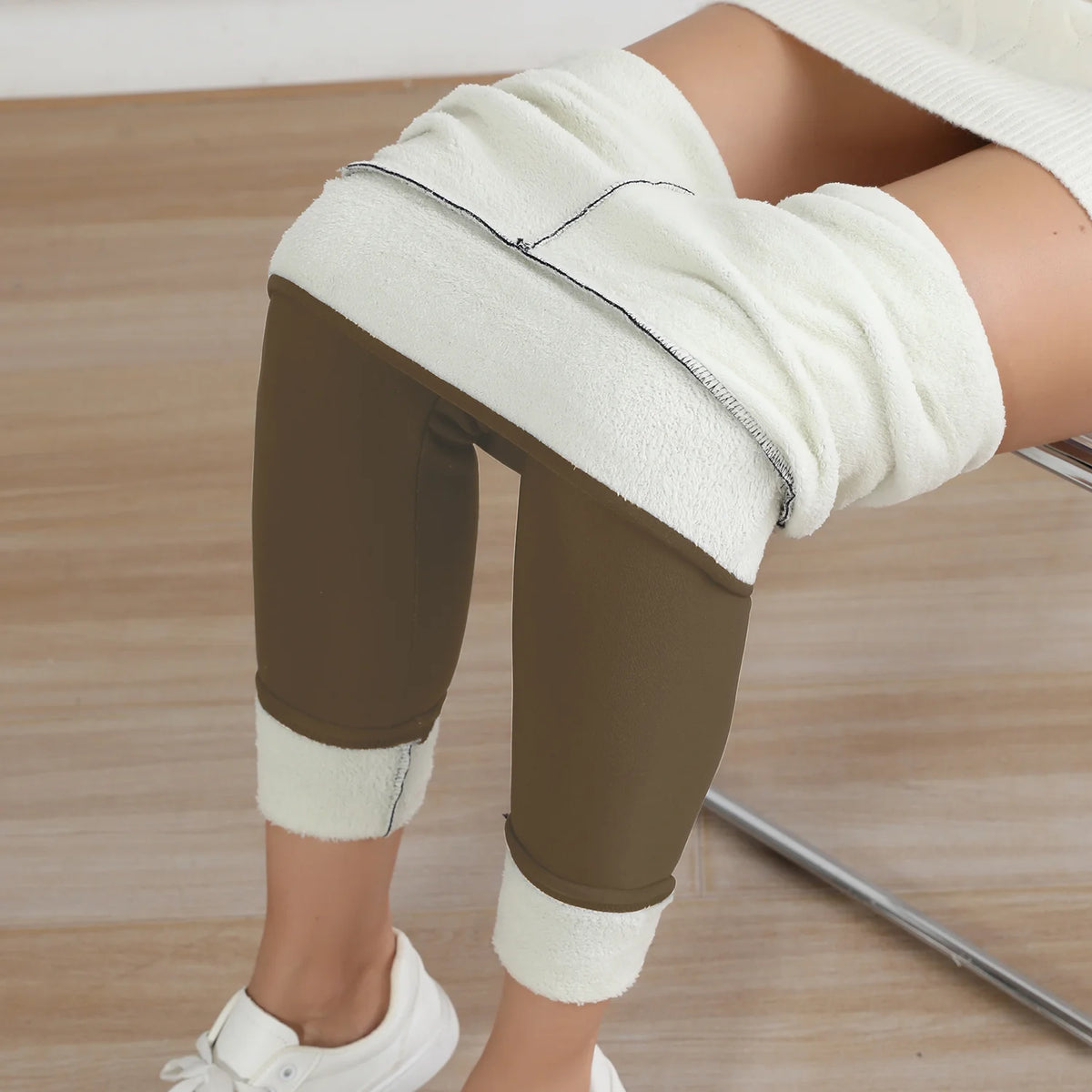 Legging femme chaud velours taille haute, thermique et gainant pour l'hiver