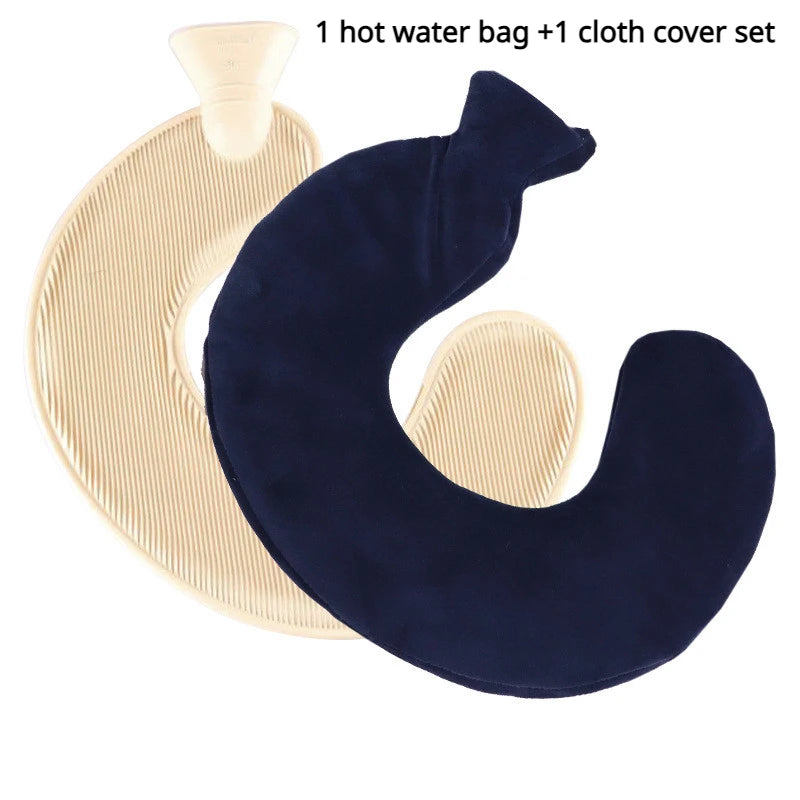 U-shaped hot water bottle for neck and shoulders