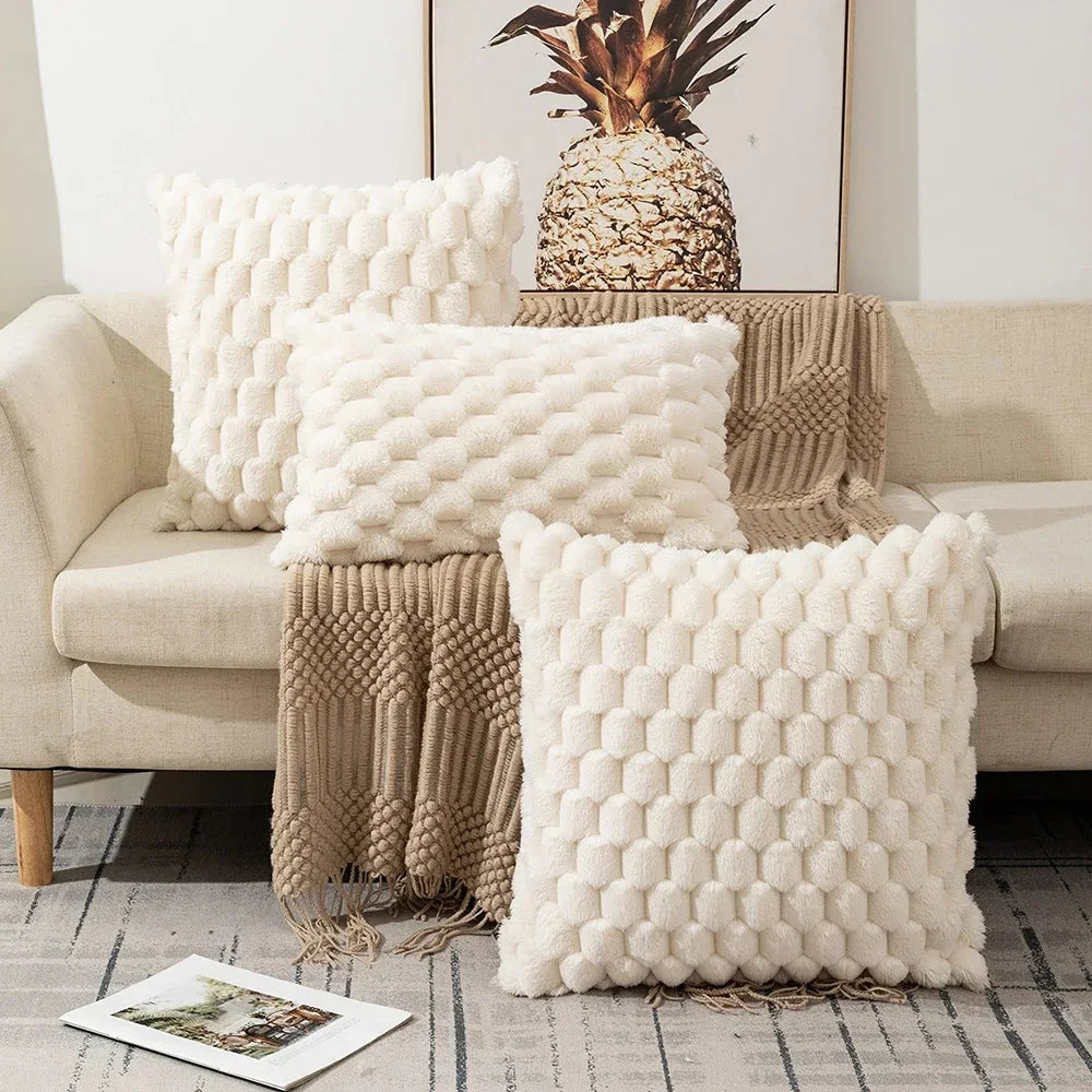 Housse coussin rouge relief velours 3D, déco canapé ou chambre