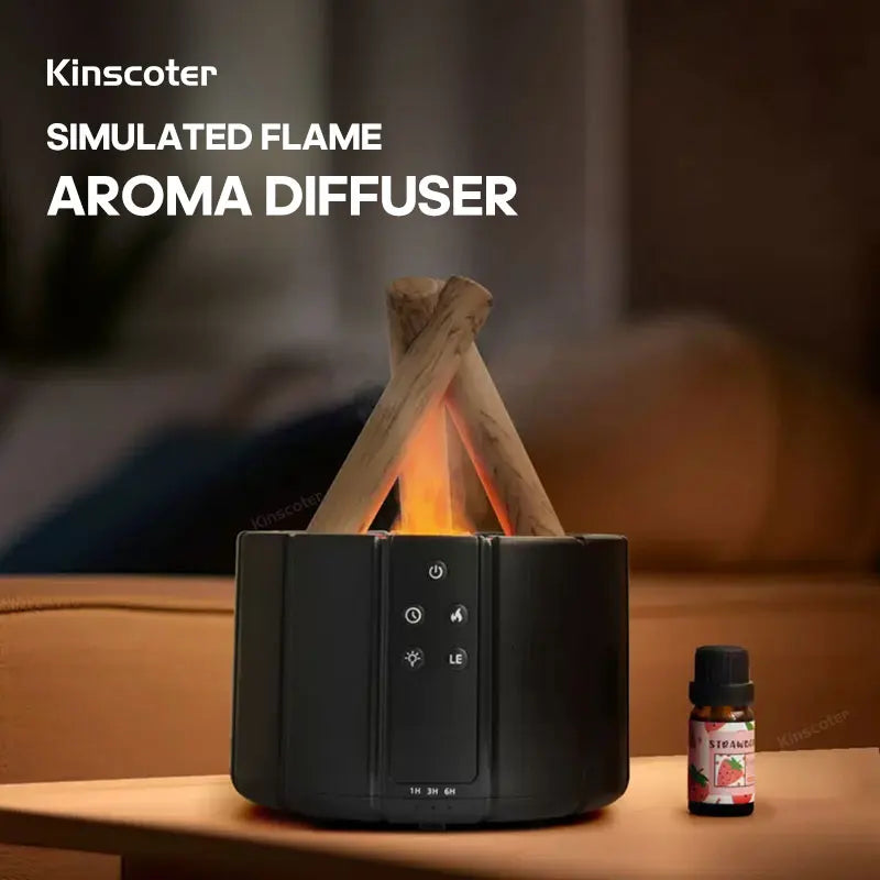Aromatherapy diffuser with simulated flame