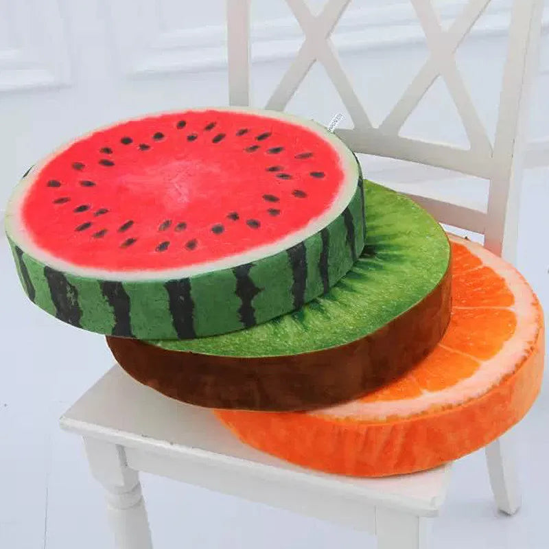 Coussin rond fruité 3D pour chaise, canapé ou déco originale