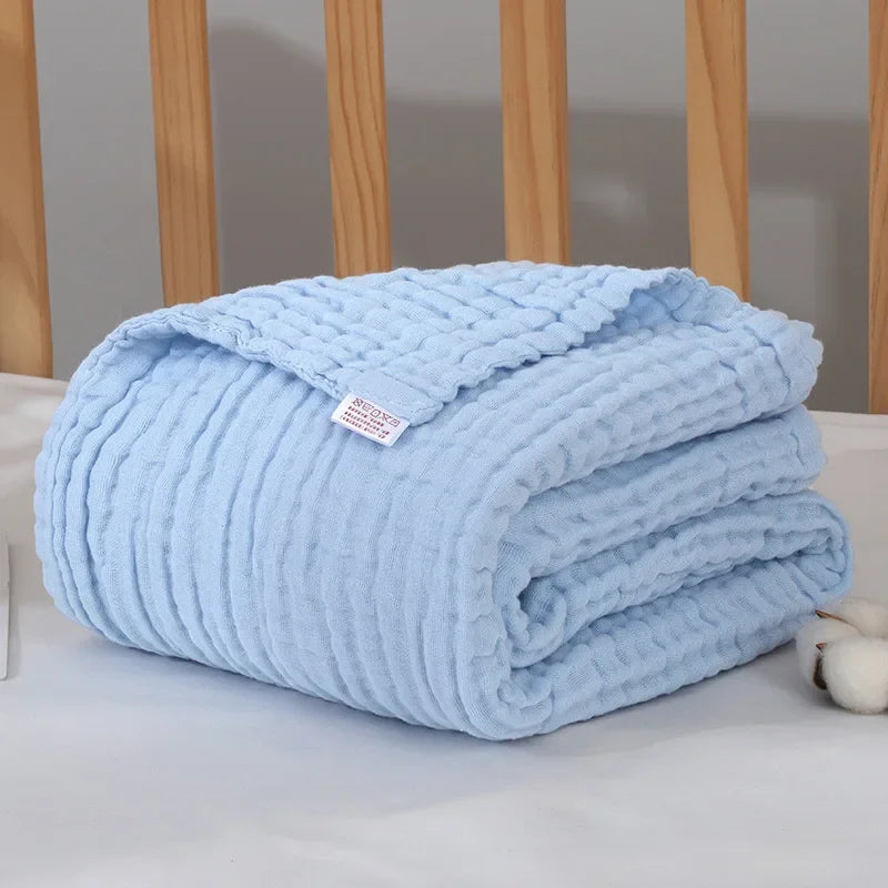 Couverture lange bébé 100% coton 6 couches, douce et respirante