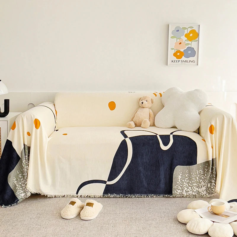 Sofa throw with patterns