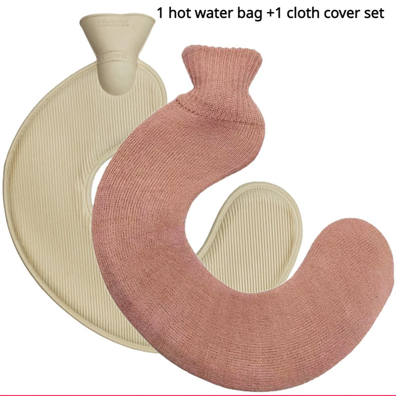 U-shaped hot water bottle for neck and shoulders