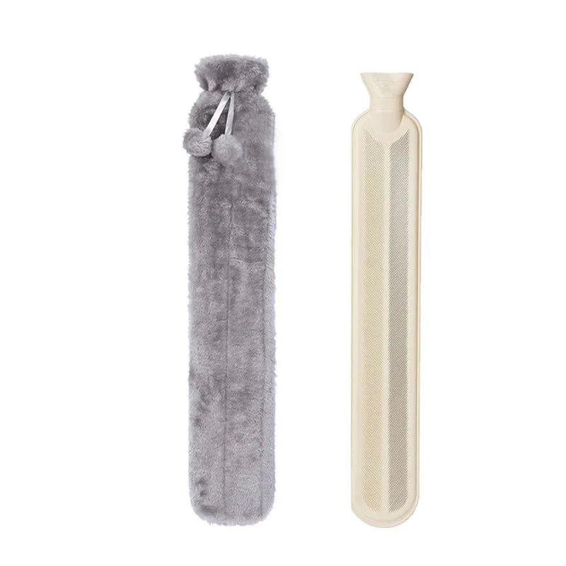 Extra long & soft hot water bottle with removable cover