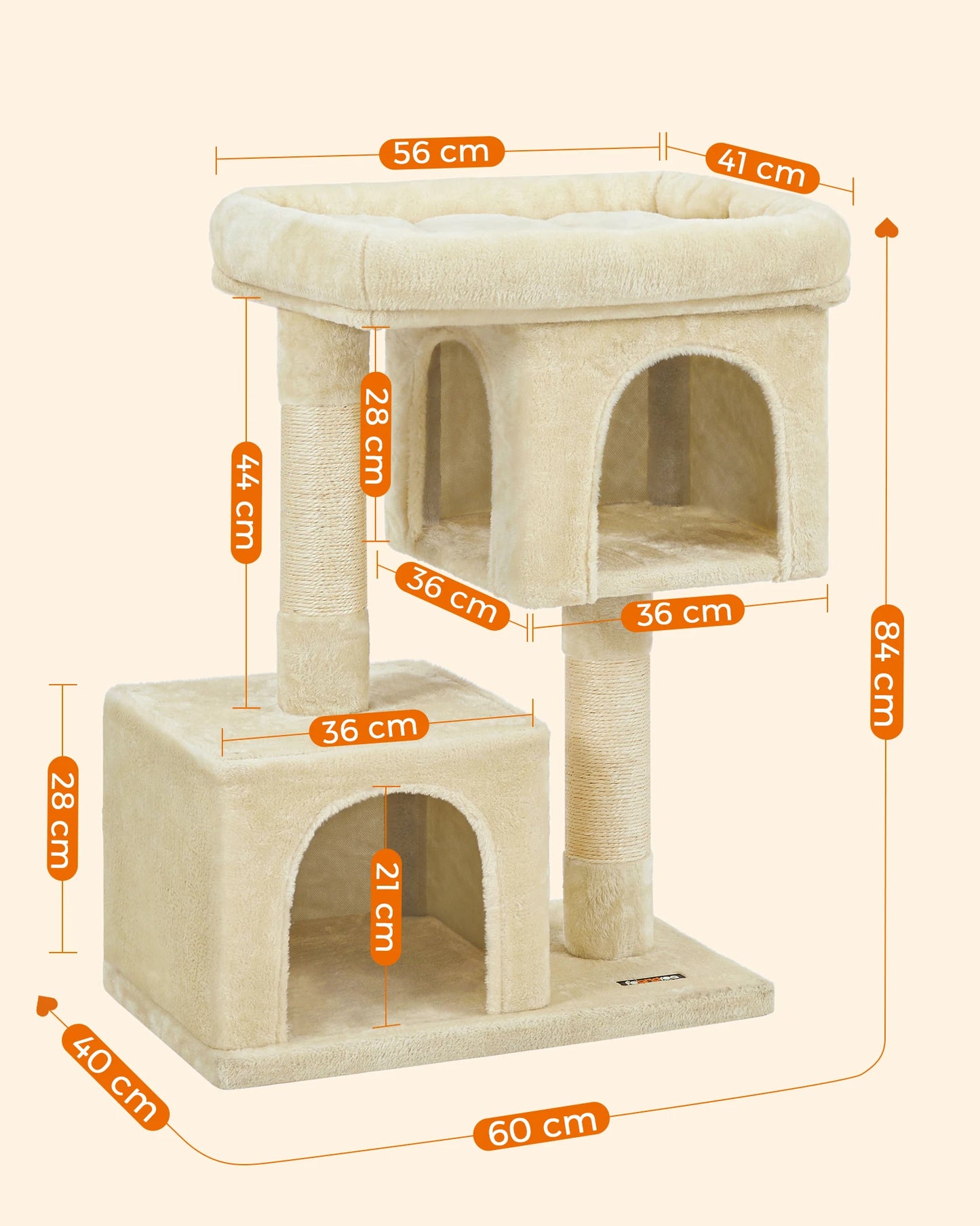 Arbre à Chat – Double niche, griffoir et plateforme douillette