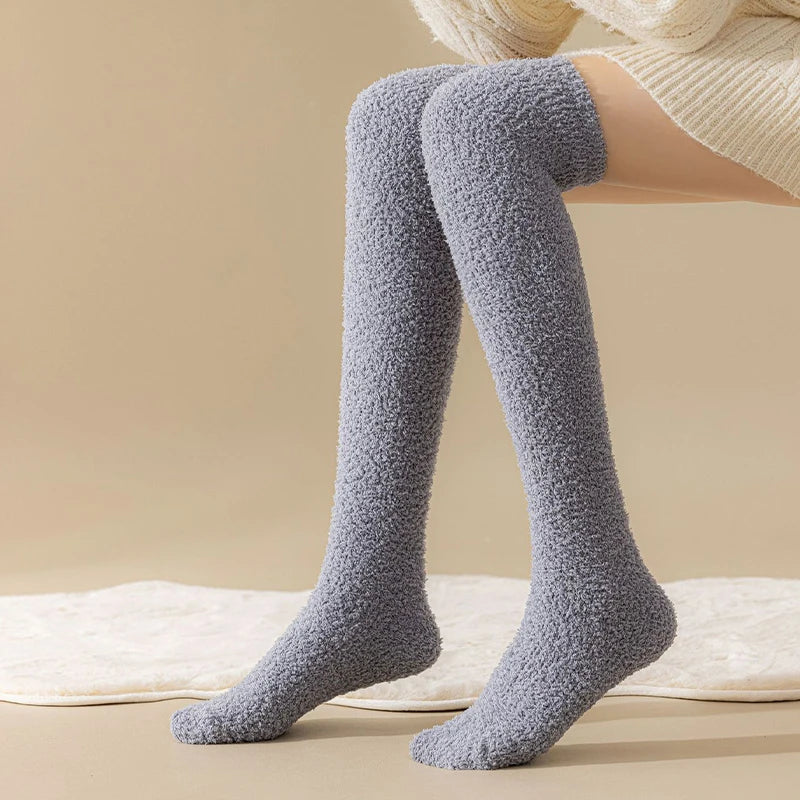 Thick long socks in soft fleece