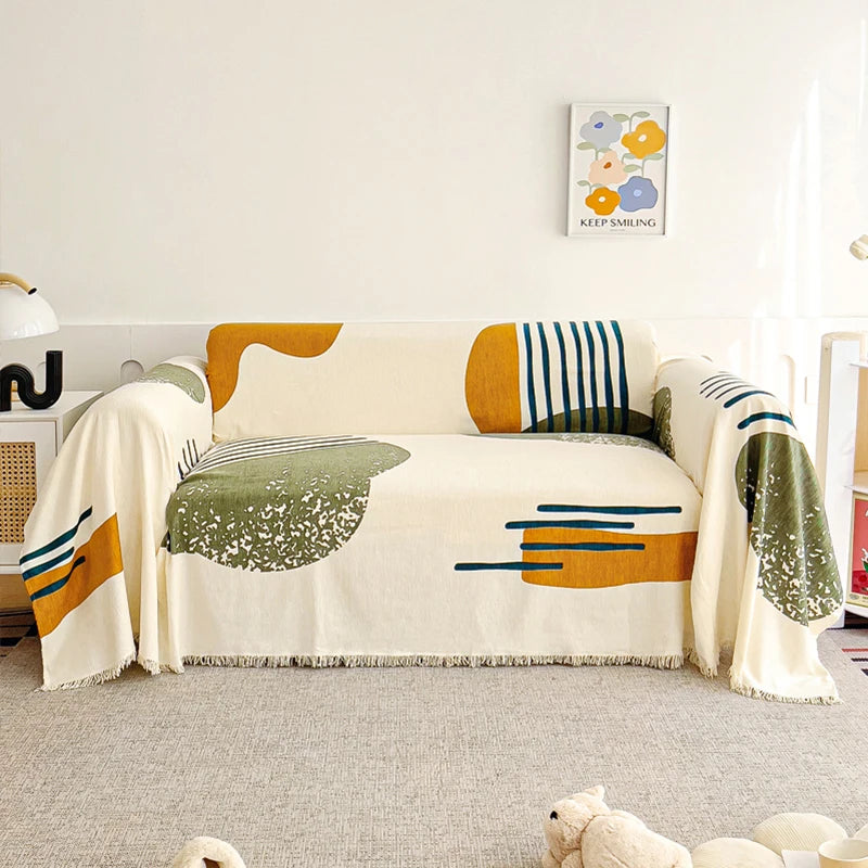 Sofa throw with patterns