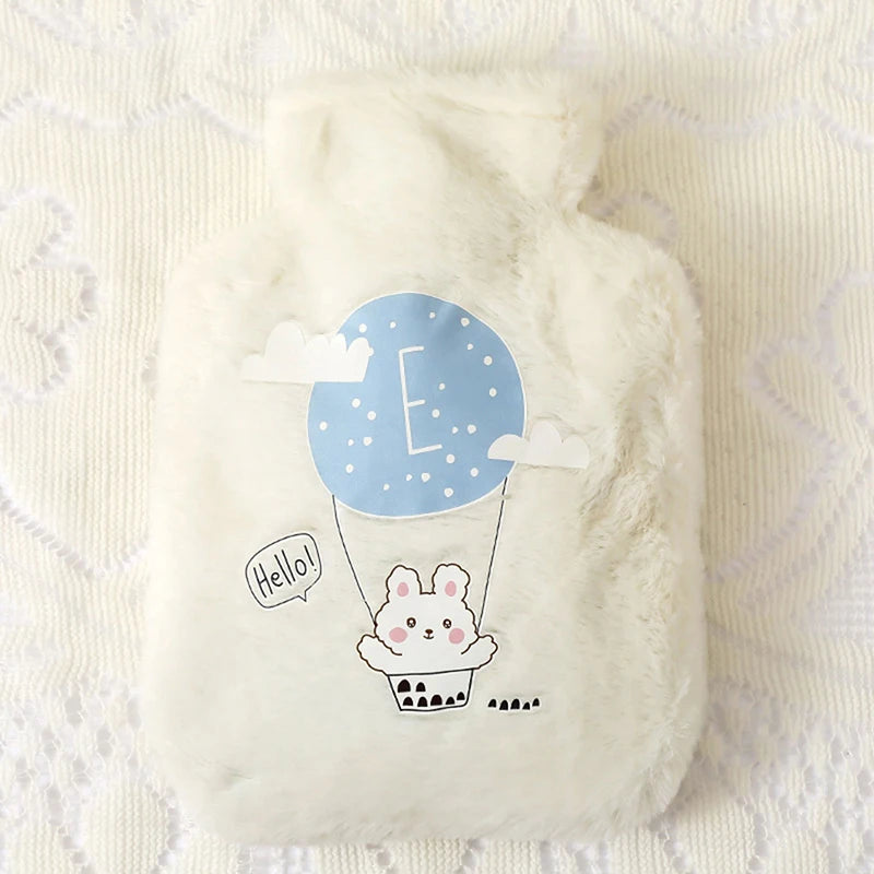 Rabbit and bear plush hot water bottle