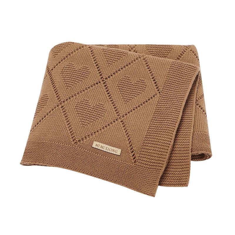 Couverture tricotée en coton pour bébé, douce et respirante