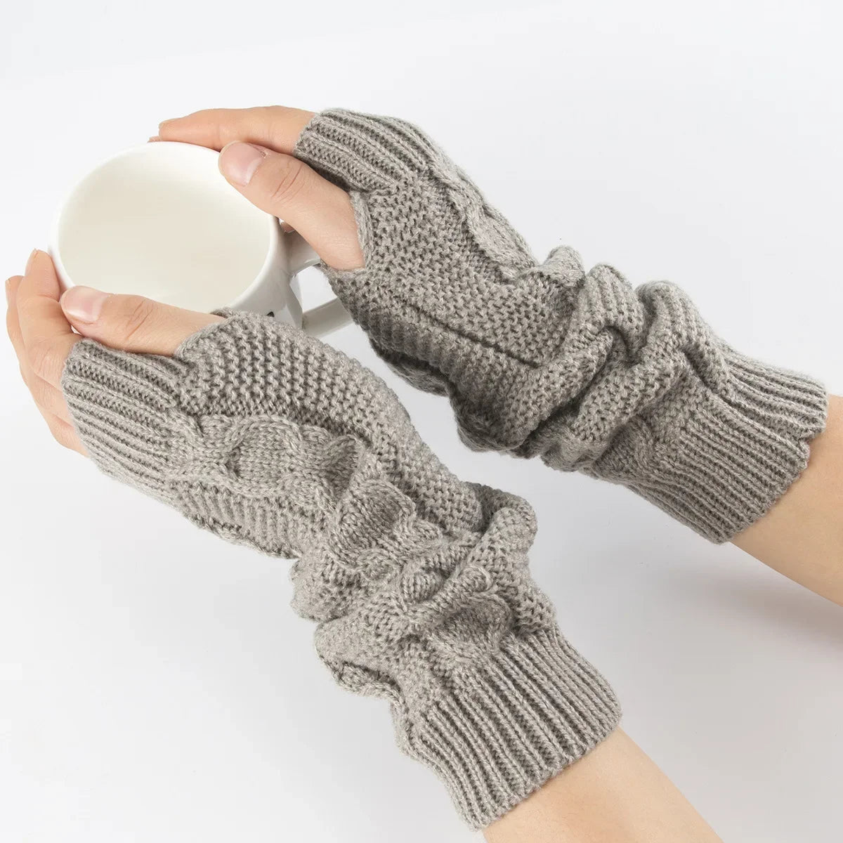 Warm fingerless mittens for a cozy winter