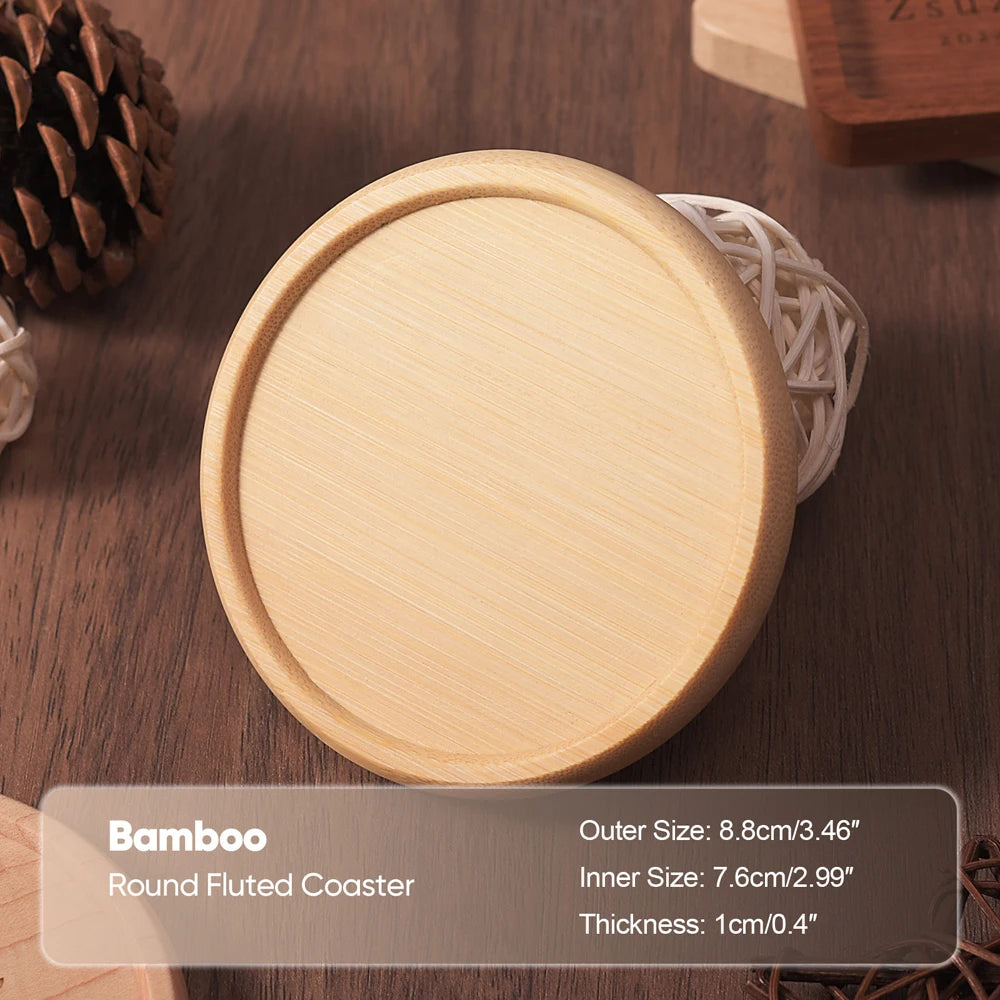 Sous-verre en bois naturel rond ou carré pour une table chic et cocooning