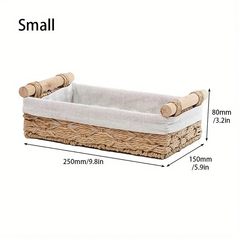 Wicker storage basket for bathroom and bedroom