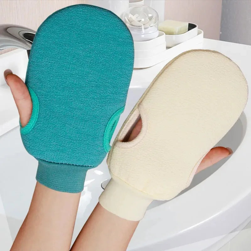 Gants de toilette exfoliants en éponge