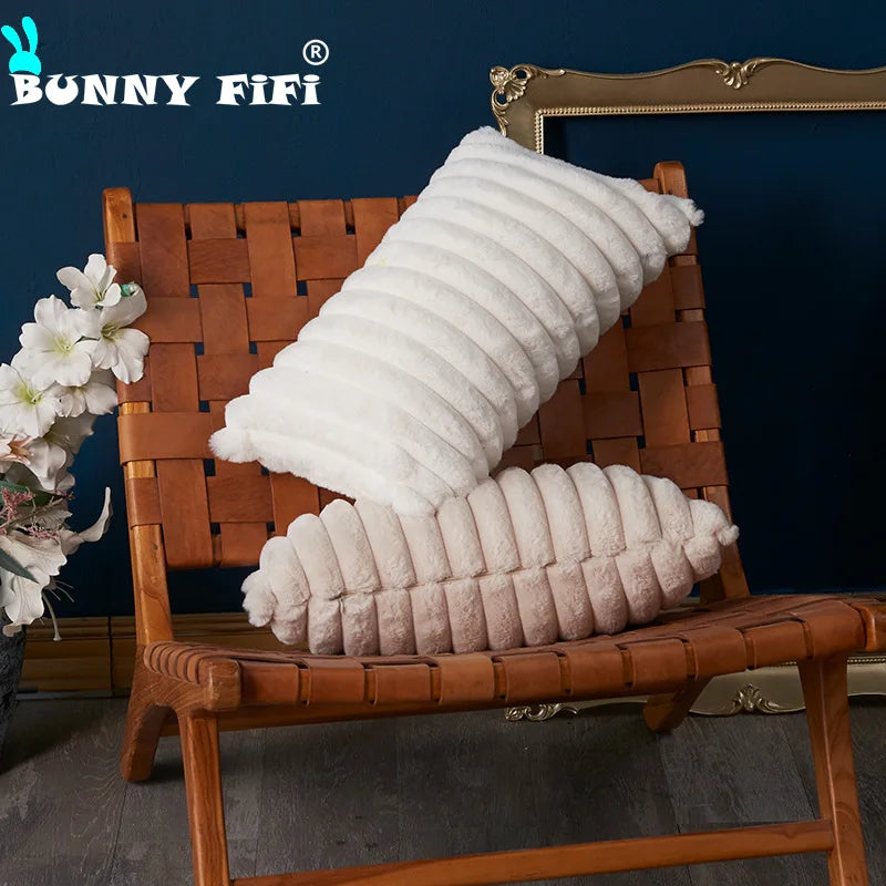 Plush wide edge cushion cover