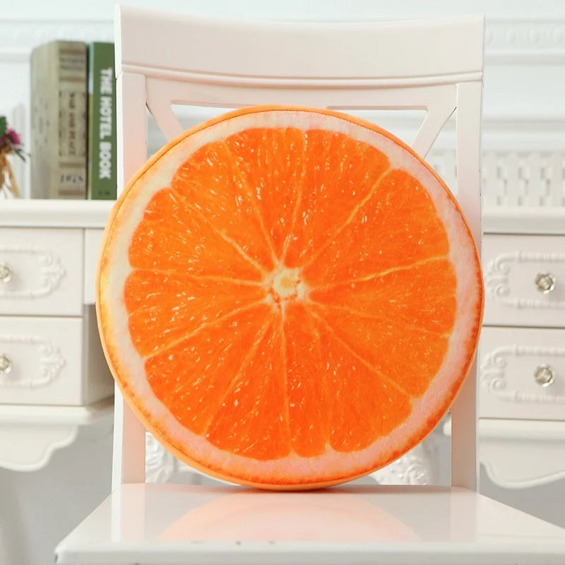 Coussin rond fruité 3D pour chaise, canapé ou déco originale