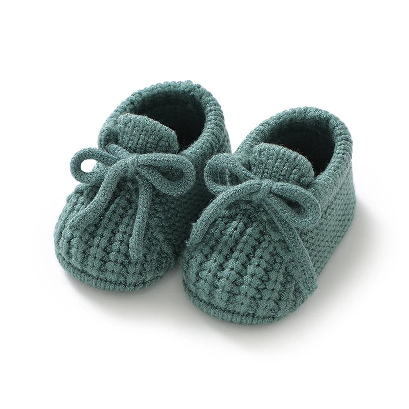 Chaussons tricot main bébé, bottines fille et garçon, 0–18 mois