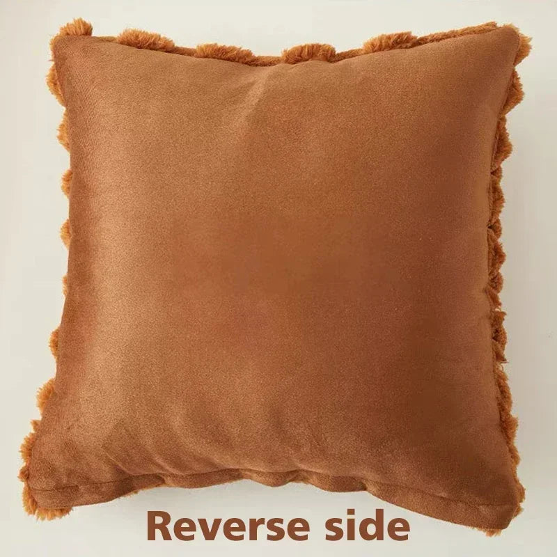 Housse coussin rouge relief velours 3D, déco canapé ou chambre
