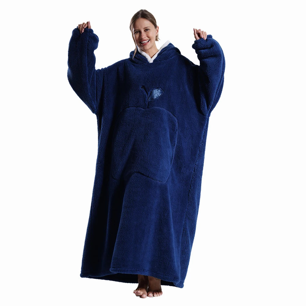 Giant blanket with sleeves and hood