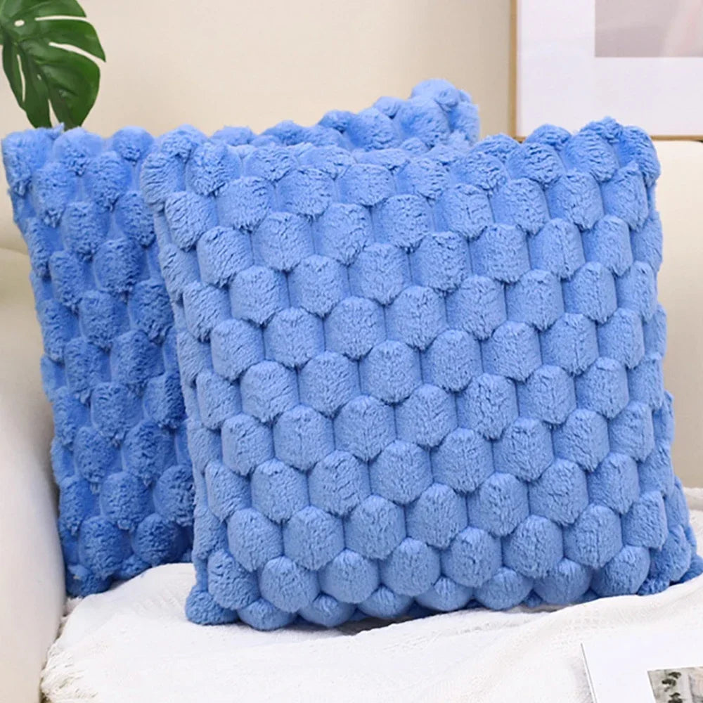 Housse coussin rouge relief velours 3D, déco canapé ou chambre