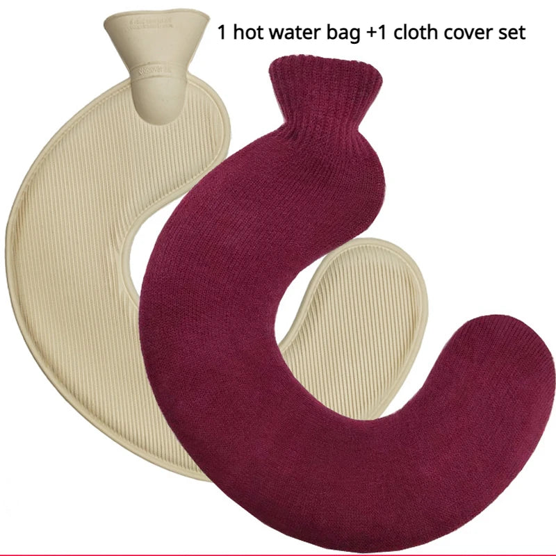 U-shaped hot water bottle for neck and shoulders