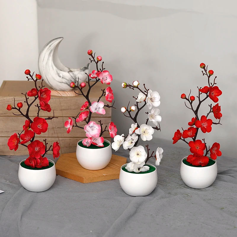 Bonsaï artificiel 30 cm en tissu avec pot – Plante déco zen