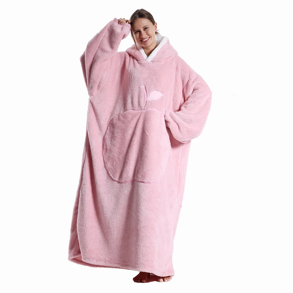 Giant blanket with sleeves and hood