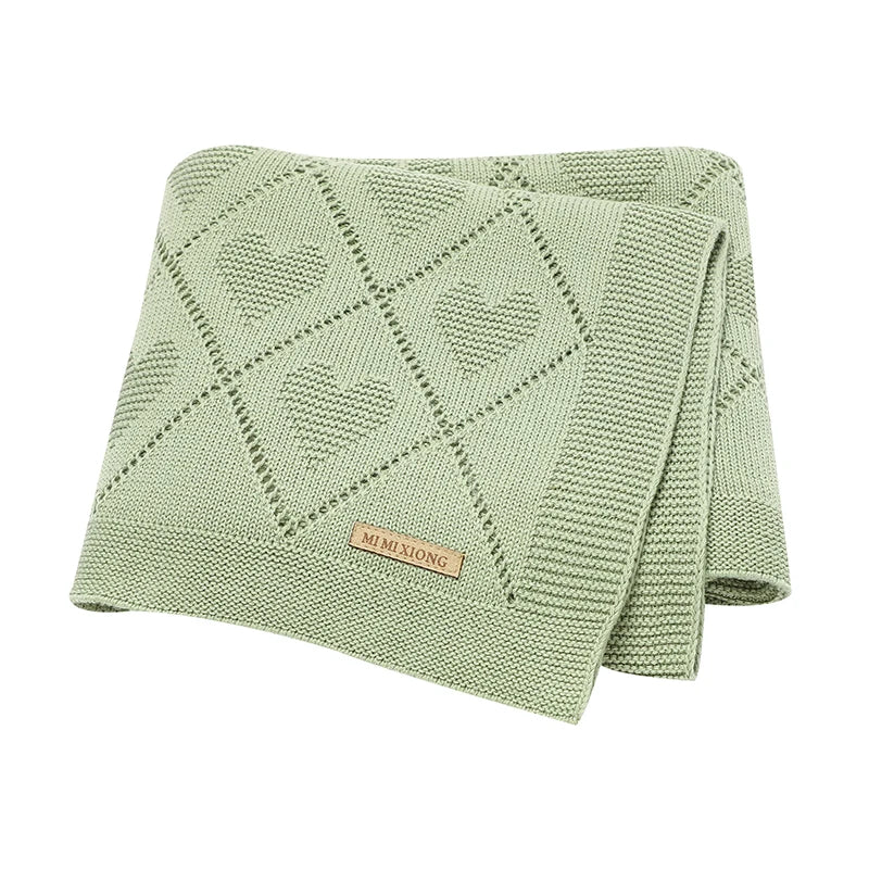 Couverture tricotée en coton pour bébé, douce et respirante
